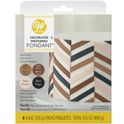 Wilton Natural Skin-Toned Vanilla-Flavored Fondant Set for Cake Decorating 4-pack of 4.4 oz. Foil Packets