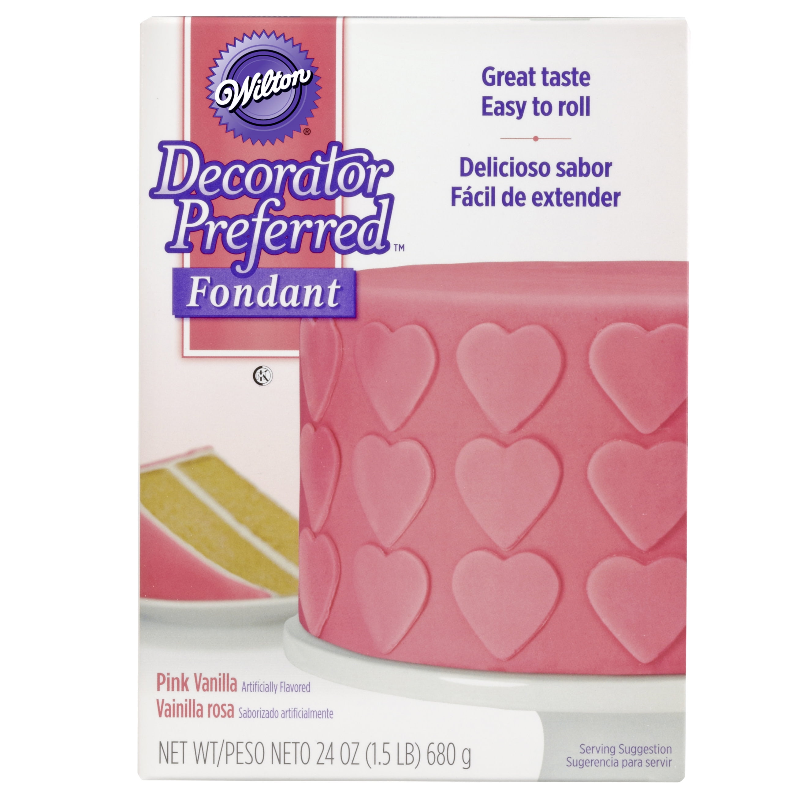 Wilton Decorator Preferred Pink Fondant, 24 oz. Fondant Icing, Vanilla Flavor