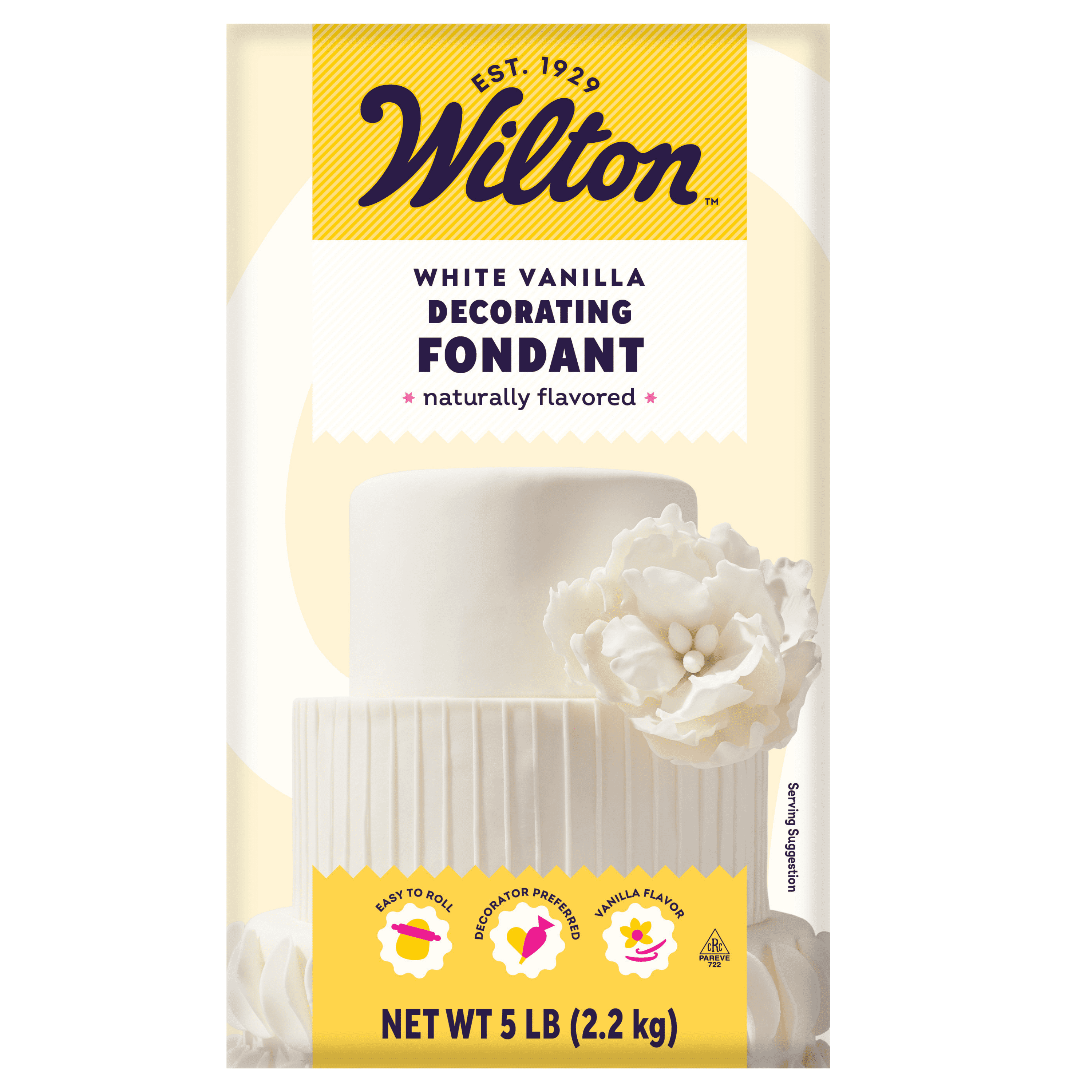 Wilton Premade White Fondant, Vanilla Flavored, 5 lb., Packaging May Vary