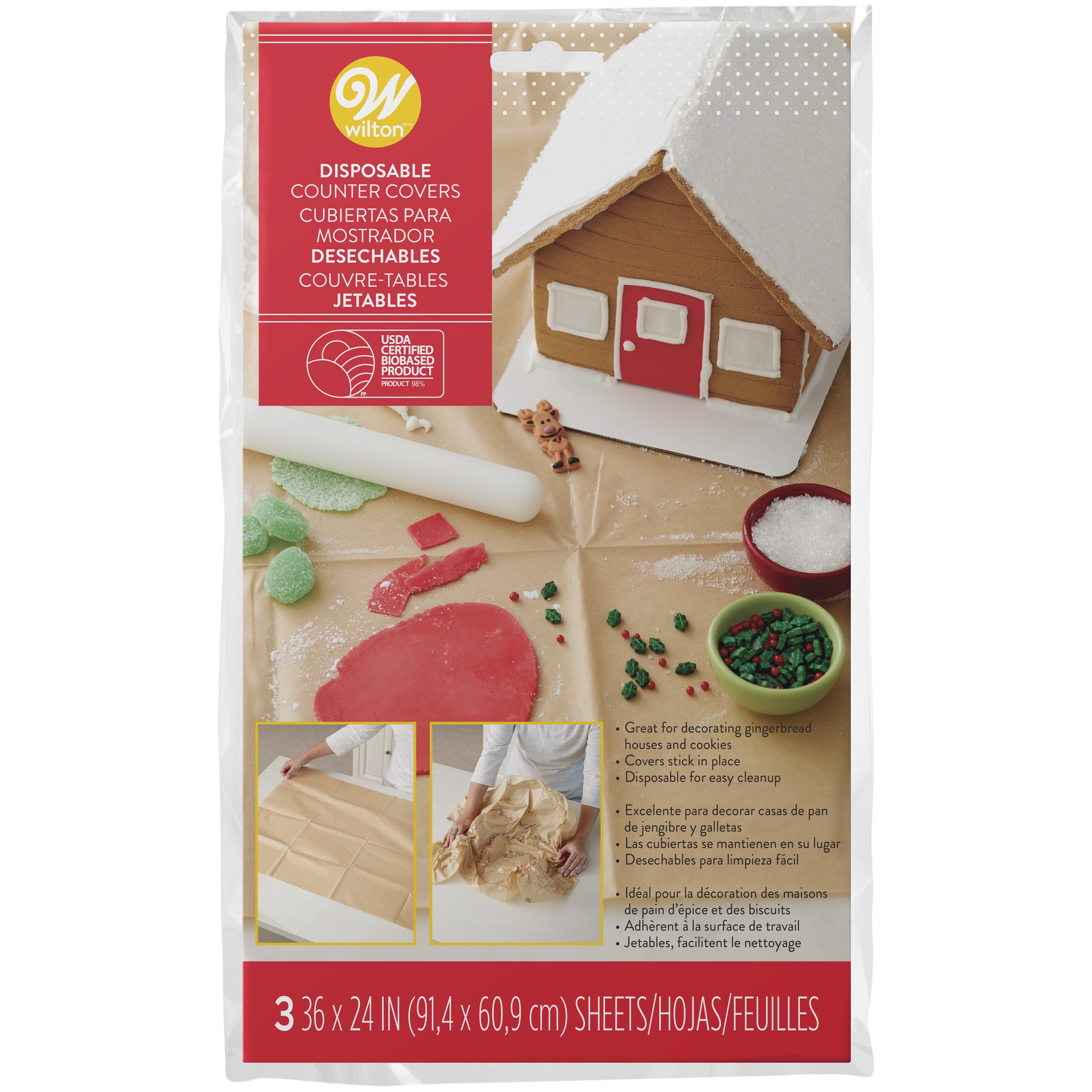 Wilton Disposable Counter Covers Christmas Cooking package of 3 ...