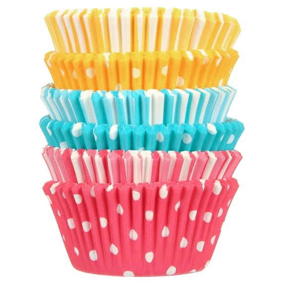 Wilton Dots and Stripes Cupcake Liners, 150-Count, 2 In. Diameter, Assorted Colors