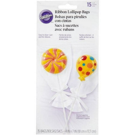 Wilton Drawstring Lollipop Bags with Bow, 15 Ct