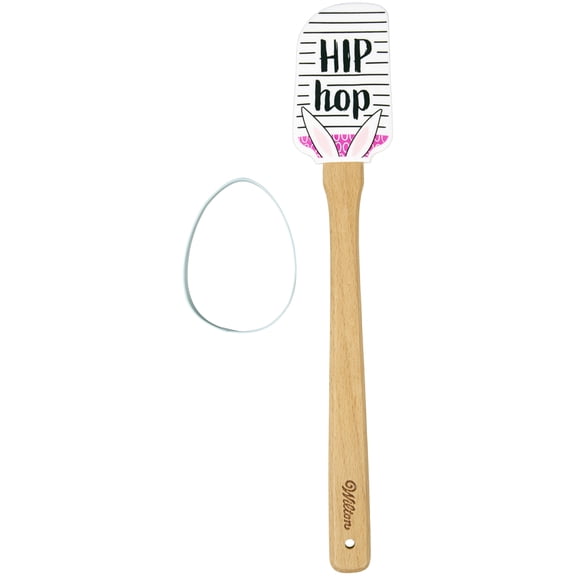 Wilton Easter Hip Hop Silicone Spatula and Cookie Cutter Set, 2-Piece
