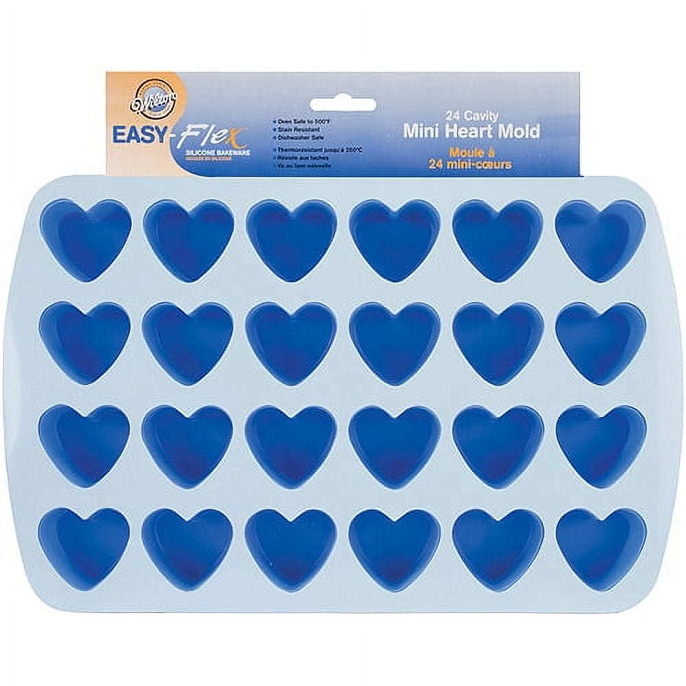 Wilton Easy Flex 1.5x1.75 Bite Size Silicone Mold, Heart 2105-4909 