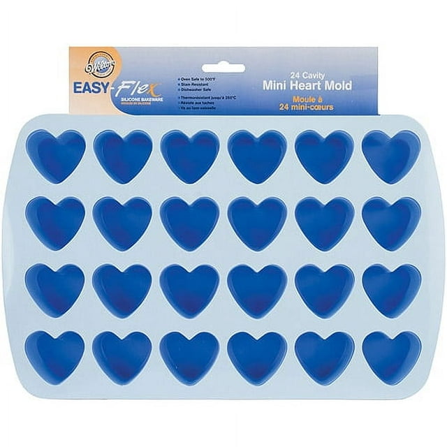 Wilton Easy Flex 1.5"x1.75" Bite Size Silicone Mold, Heart 2105-4909