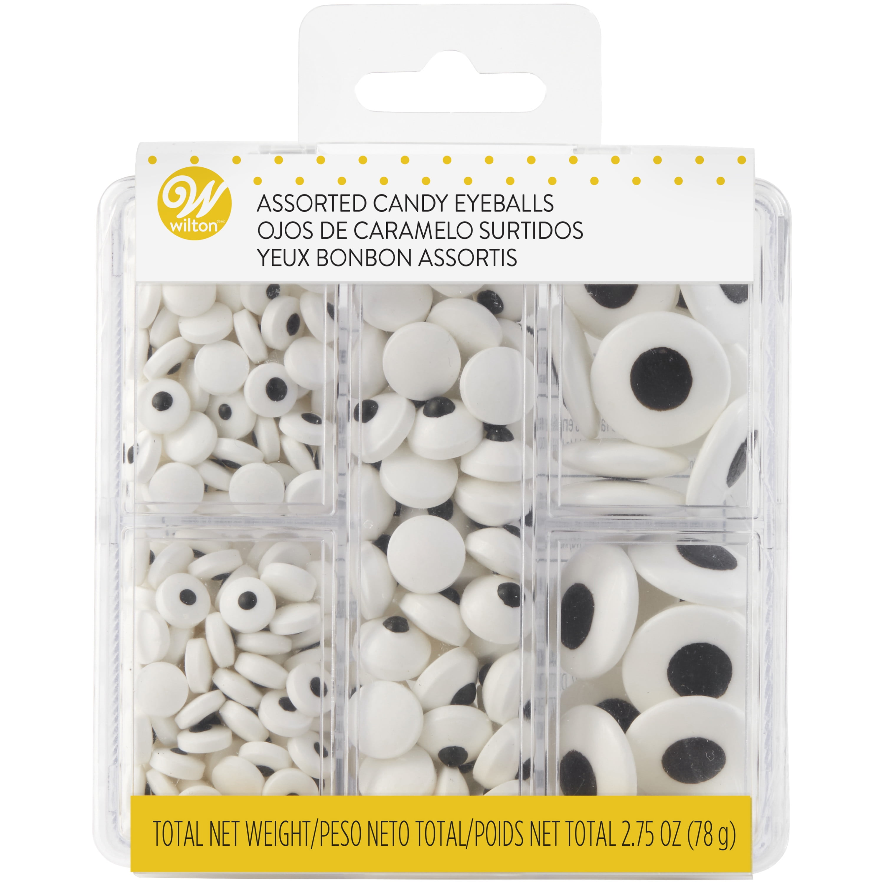 Wilton Edible Black and White Candy Eyeball Sprinkles, 2.75 oz