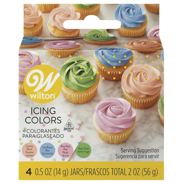 Wilton Edible Gel Food Coloring Set for Baking and Decorating, 2 oz. (4