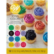Wilton Edible Gel Food Coloring Set for Cake Decorating & Baking Variety Pack of 12 Each Jar 0.5 Oz.