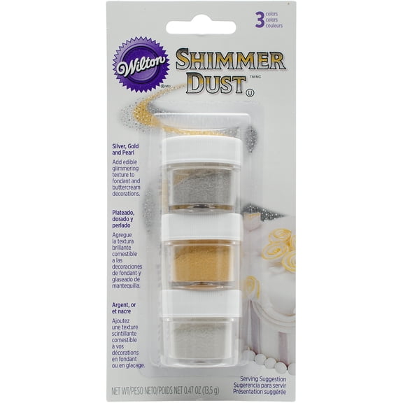 Shimmer Dust .47oz-Elegant - Silver, Gold & Pearl