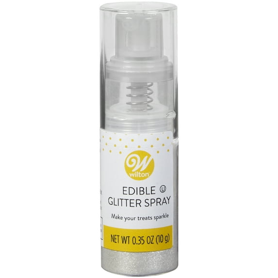 Wilton Edible Glitter Spray Dessert Sprinkles And Decorations, Silver, 0.35 oz