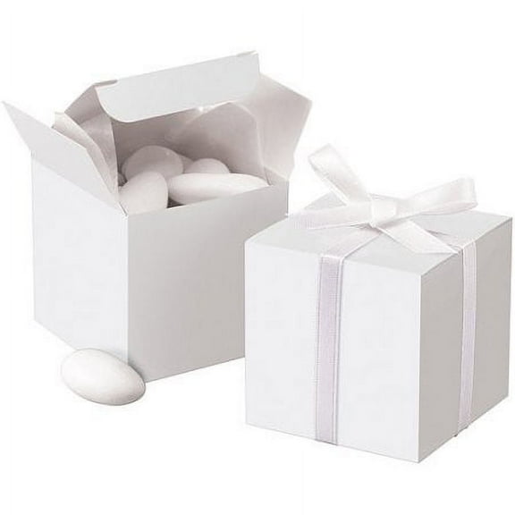 Wilton Favor Boxes, Square, White, 100 Ct