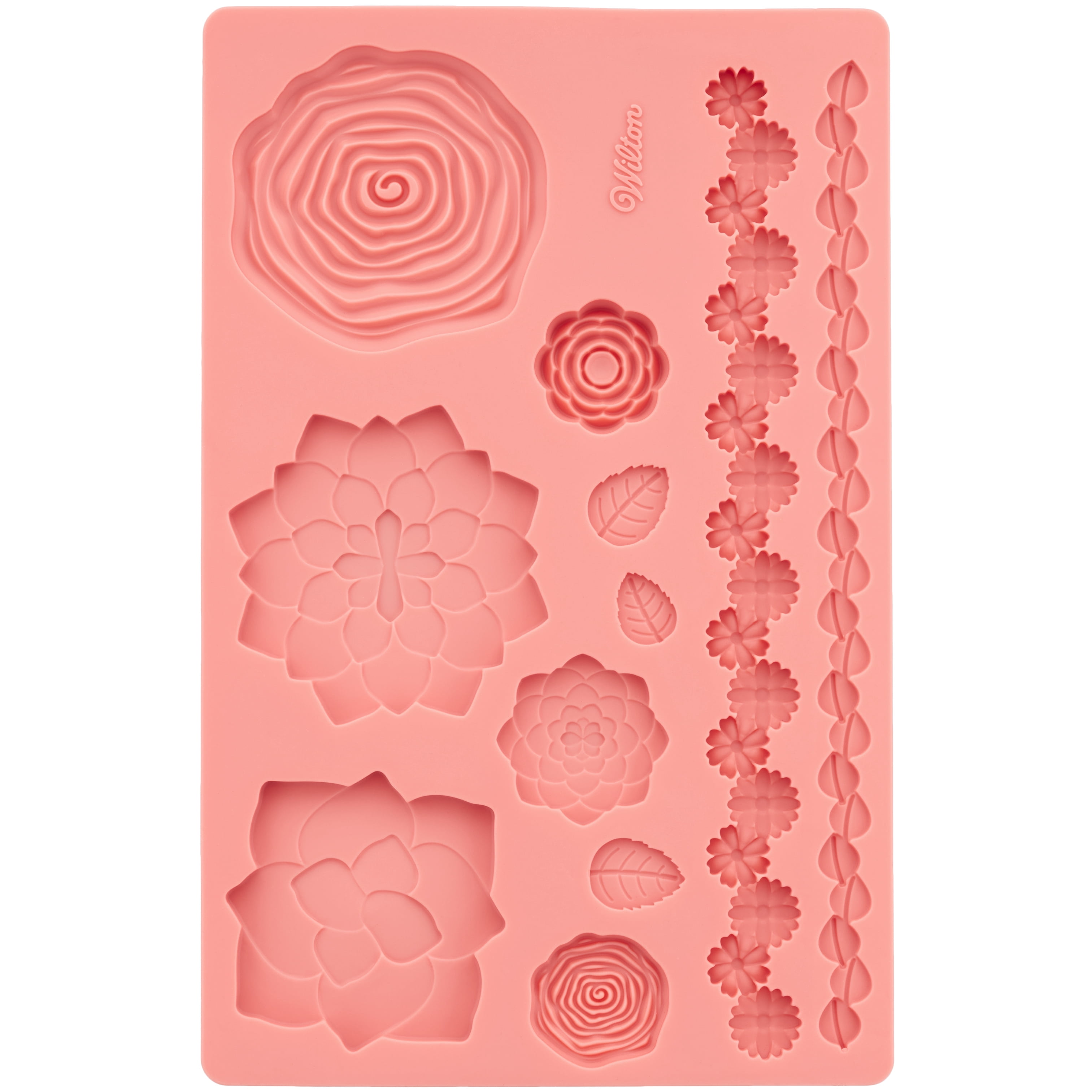 Wilton Flower and Leaf Fondant and Gum Paste Silicone Mold, 11-Cavity