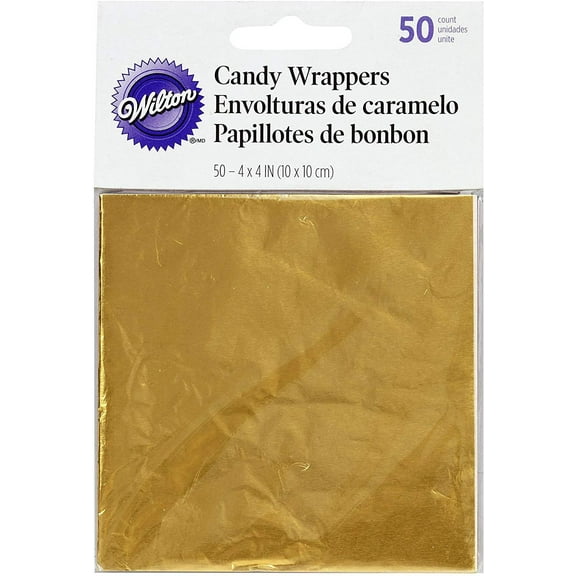 Wilton Foil Candy Wrappers-Gold 50/Pkg 4"X4"