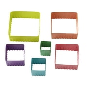 Wilton Fondant Square Double Cut Outs, Assorted Colors and Sizes, Steel, 6-Count