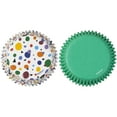 thumbnail image 1 of Wilton Geometric Print and Solid Green Cupcake Liners, 75-Count, 1 of 4