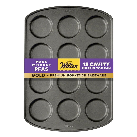 Wilton 12-Cavity Muffin Top Pan Non-Stick Bakeware for Muffins, Cupcakes & Breakfast Bakes