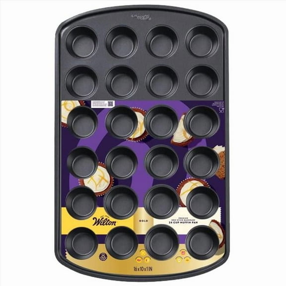 Wilton Gold 10 in. W X 16 in. L Mini Muffin Pan Black 1 pc