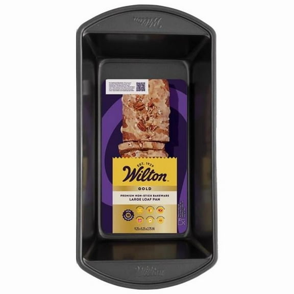 Wilton 6089595 5 x 9 in. Gold Loaf Pan, Black