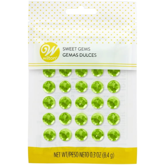 Wilton Green Sweet Isomalt Gems Treat Topper, 30 Count