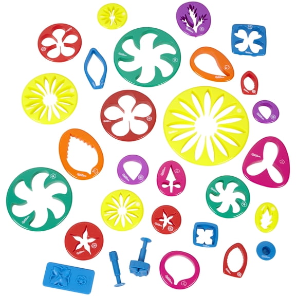 Wilton Gum Paste Flower Cut-Out Set, 28-Piece, Craft Gum Paste Flowers, Assorted