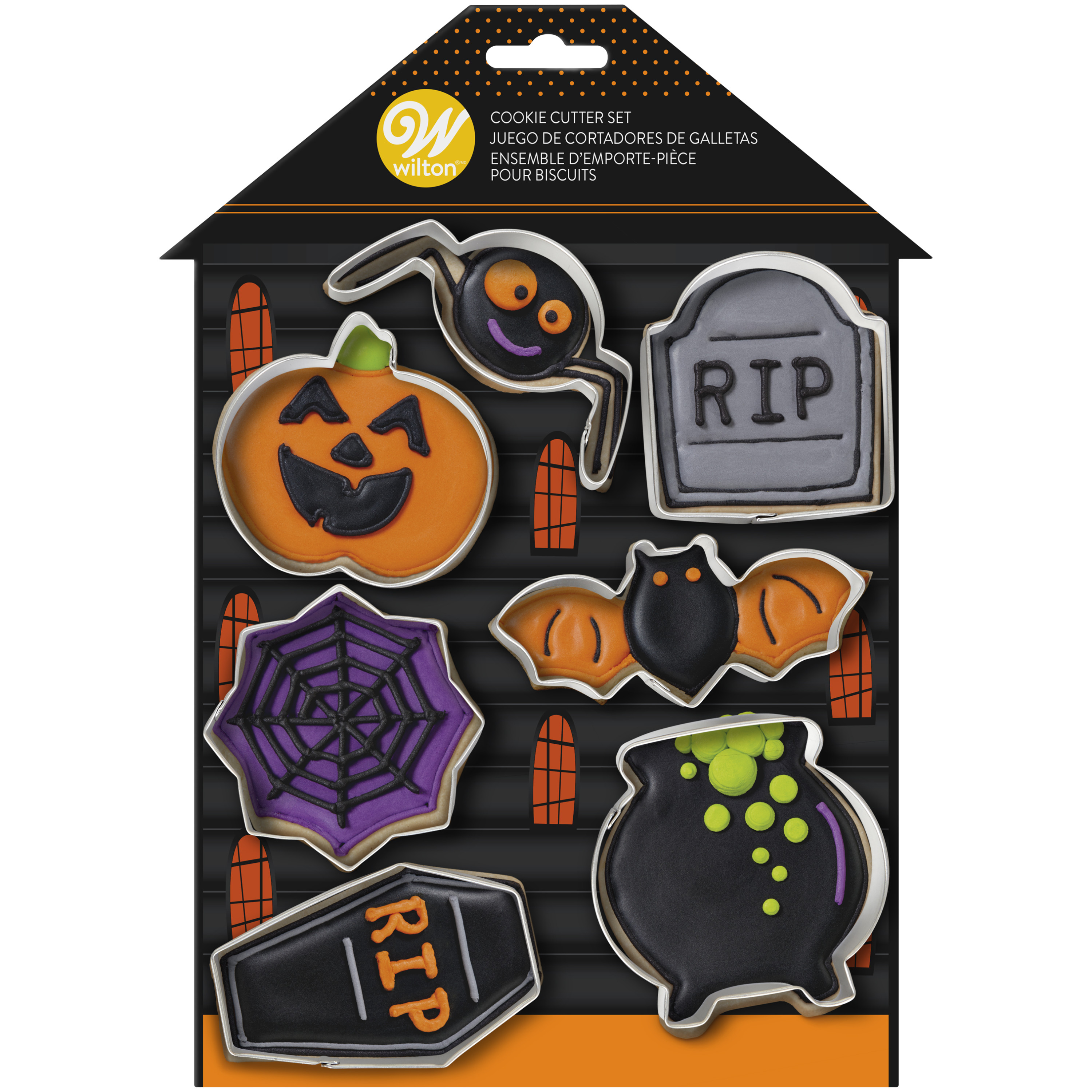 Wilton Set 4 Tagliabiscotti 3D A Tema Halloween - Stampini In Plastica Per Biscotti E Decorazioni