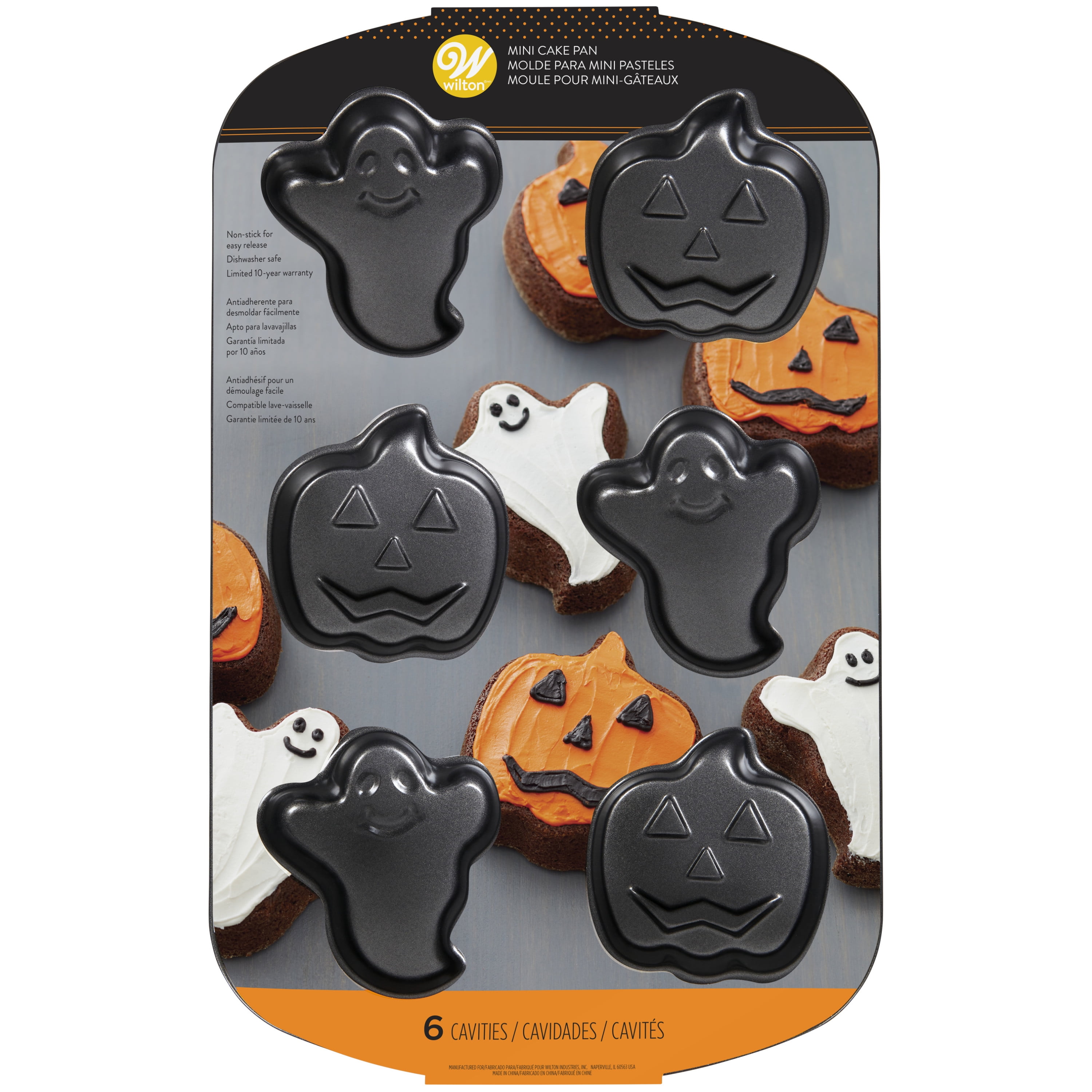 Halloween Ghost and Pumpkin Mini Cake Pan, 6-Cavity - Wilton