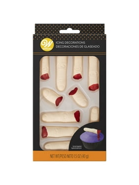 Wilton Halloween Severed Finger Edible Icing Decorations, Light Beige, 1.5 oz.