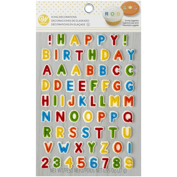 Wilton Happy Birthday Letters and Numbers Icing Decorations, 68Count