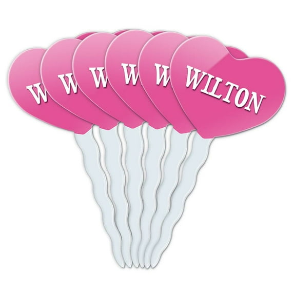 Wilton Heart Love Cupcake Picks Toppers - Set of 6