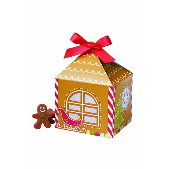 Wilton Holiday Homemade Die cut Gingerbread Box, 4 Count