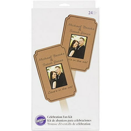 Wilton Industries 120-1318 Kraft Fan Celebration Kit for Wedding, 24-Pack Multi-Colored