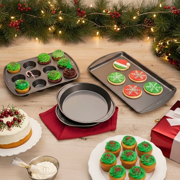 Wilton Nonstick Baking Pan Gift Set - Loaf, Round, Oblong, Muffin