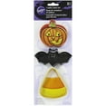 thumbnail image 1 of Wilton Jack-O-Lantern, Bat and Candy Corn Cookie Cutter Set, 3-Piece, 1 of 4