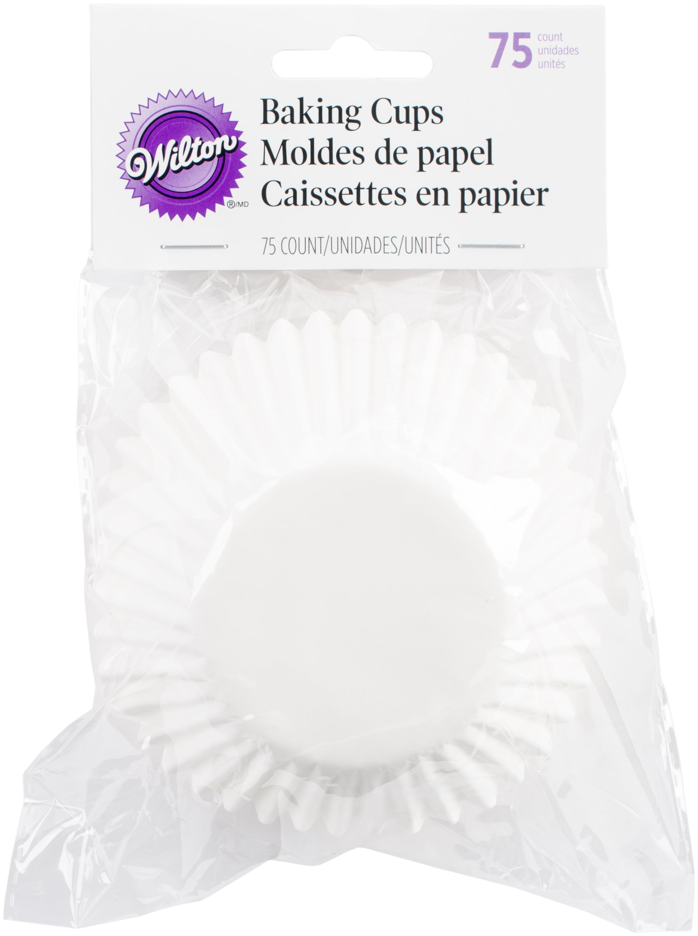 Wilton Jumbo Baking Cups White 75 Per Pkg - Walmart.com