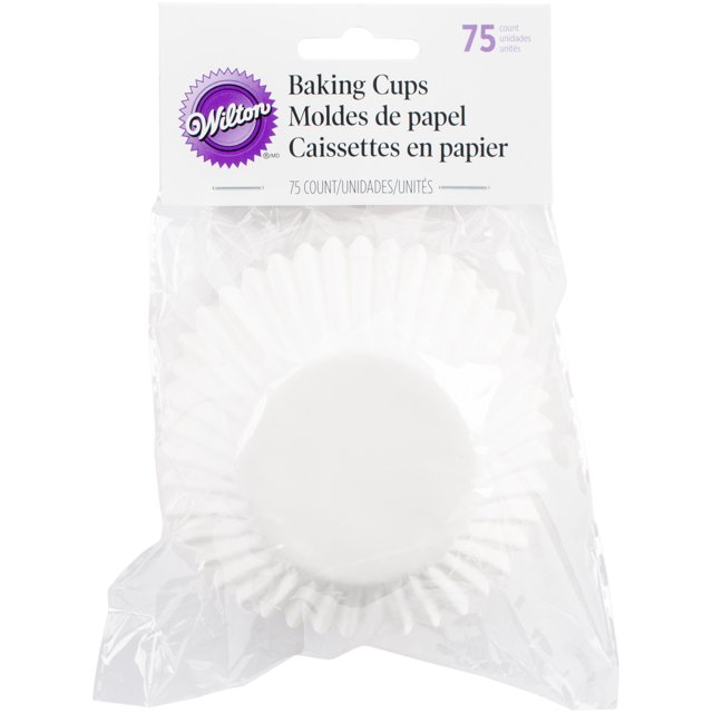Wilton Brand Jumbo Baking Cups White, Paper Cupcake Holders, 75/Pkg