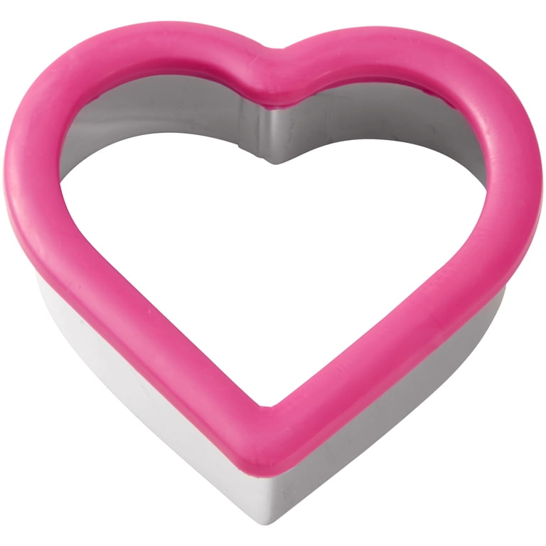 Wilton Comfort-Grip Large Heart Cookie Cutter - Pink and Silver