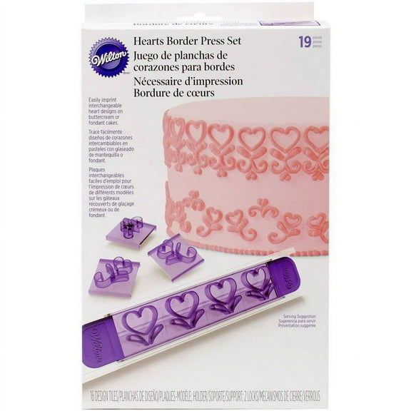 Wilton Letterpress Set, Heart Borders 19 pc. 2104-0244