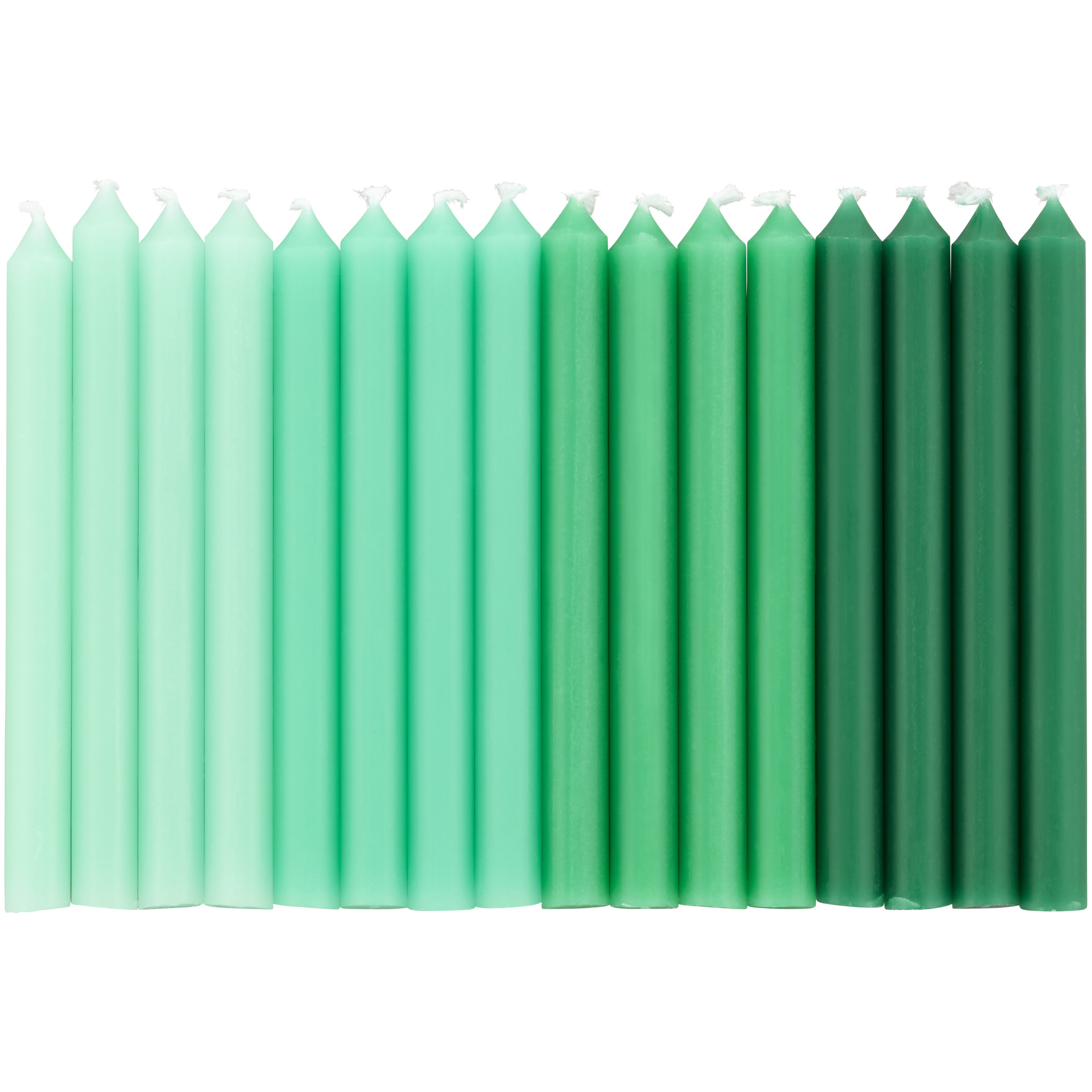 Wilton Light Green, Green and Dark Green Ombre Birthday Candles, 16-Count - image 1 of 4