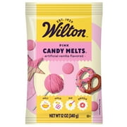 Wilton Melting Chocolate Pink Candy Melts for Cake Pops Candy Making Chips Vanilla Flavored 12oz.