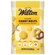 Wilton Yellow Candy Melts Vanilla-Flavored 12oz. Bag for Baking & Candy Making Wafer Chips