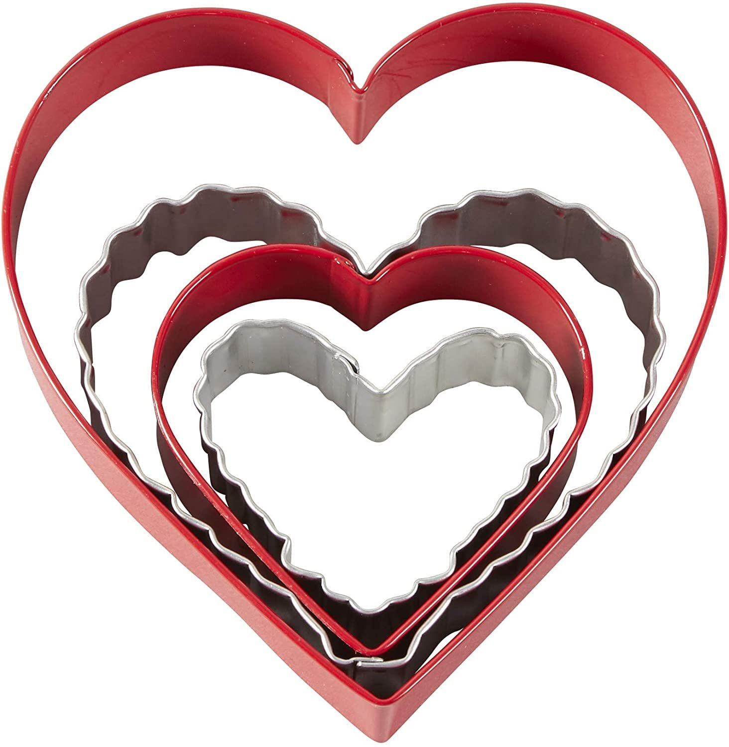 NEW Wilton LOVE 4 Piece Set & HEARTS Metal Cookie Cutter Valentines Day!