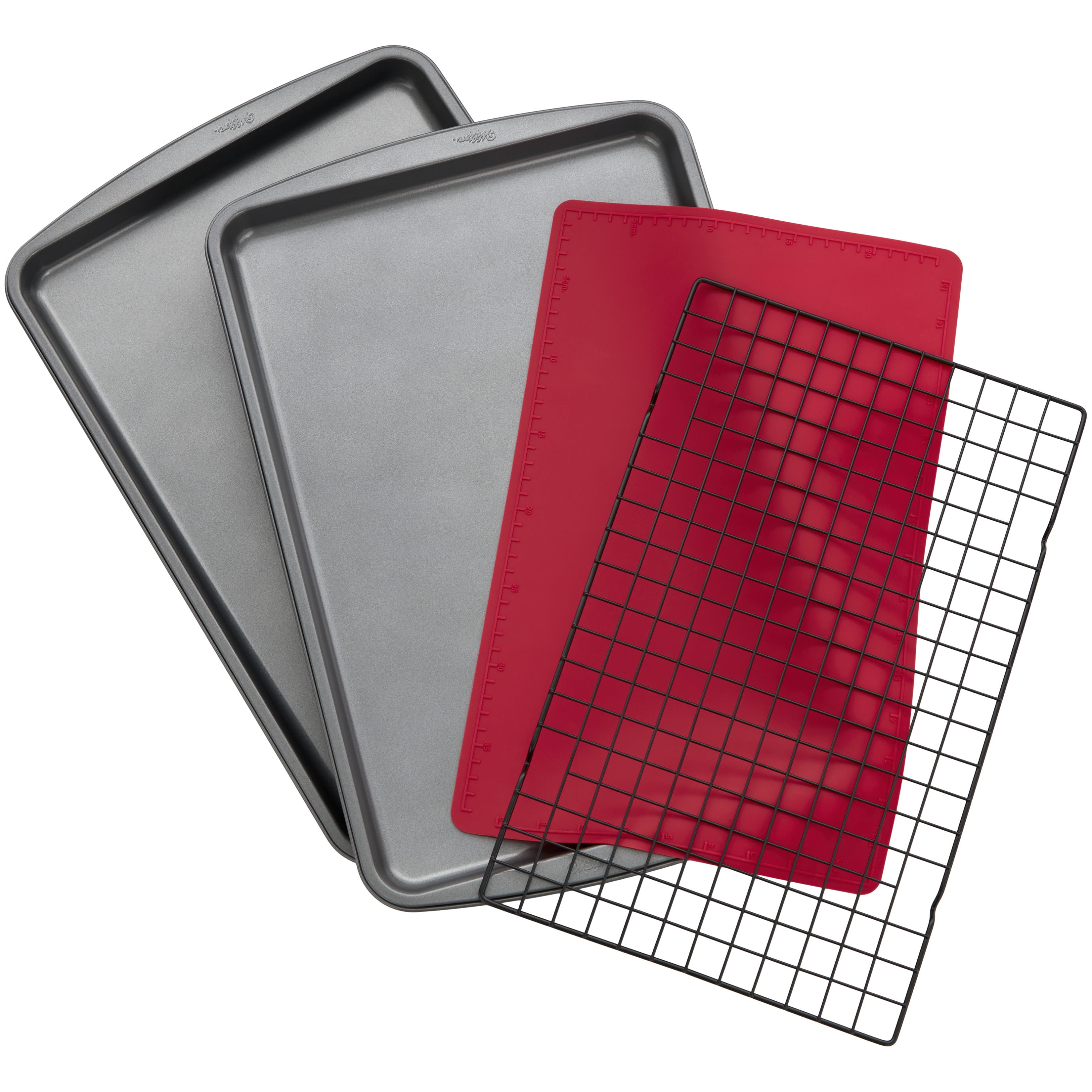 3 Piece Baking Set, Aluminum Half Sheet, Cooling Grid, Silicone