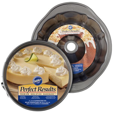Wilton Perfect Results Non-Stick Metal  9.75-Inch Fluted Tube and 9-Inch Springform Pan Brunch Set, 2-Piece