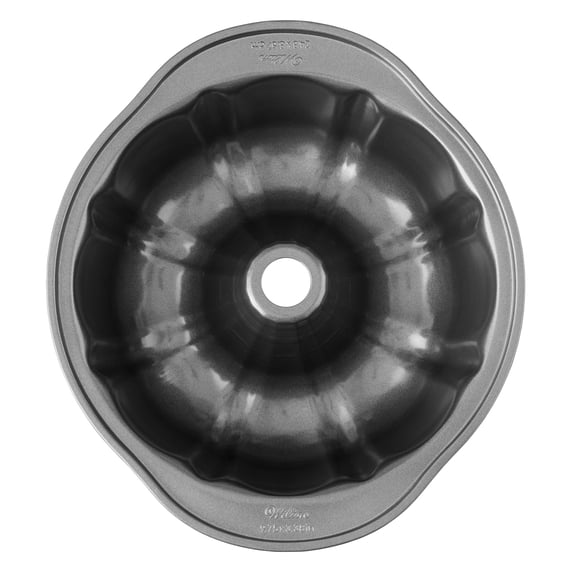 Wilton Non-Stick Bundt Cake Pan 9x3 Fluted Tube Pan Perfect for Monkey Bread or Baked Mac & Cheese