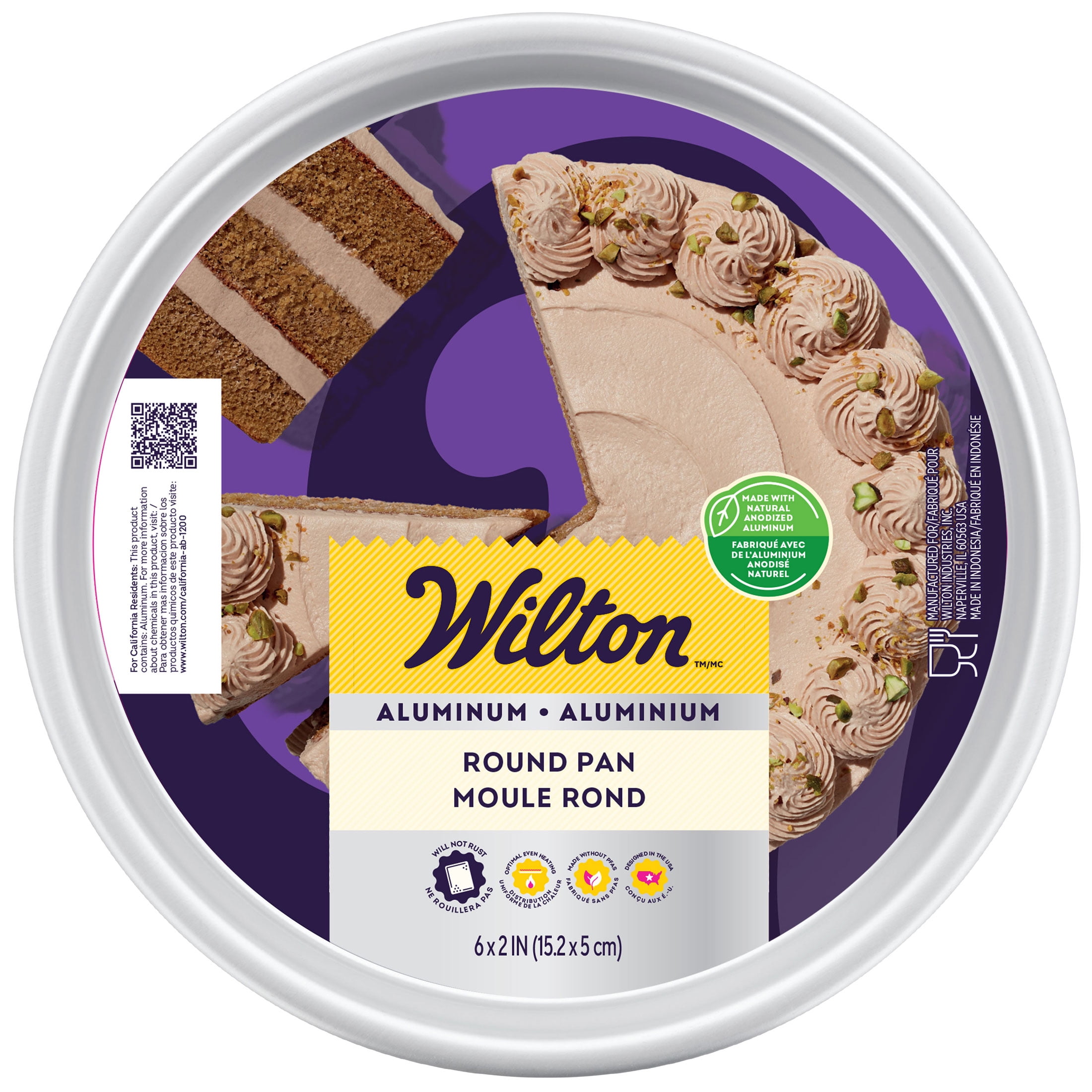 Wilton Aluminum 6" Round Cake Pan 2" Depth Layer Cake Baking Pan - Walmart.com