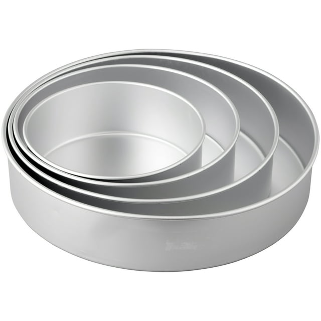 Wilton Performance Pans Round Aluminum Cake Pans Set, 4-Piece, 3 in. Deep