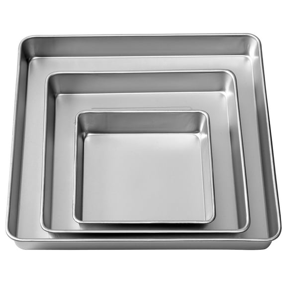 Wilton Performance Pans Square Cake Pans Set, 3 Piece - 8, 12 and 16-Inch Cake Pans