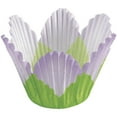 thumbnail image 1 of Wilton Petal Cupcake Liners, 24-Count, Violet and Green, 1 of 5
