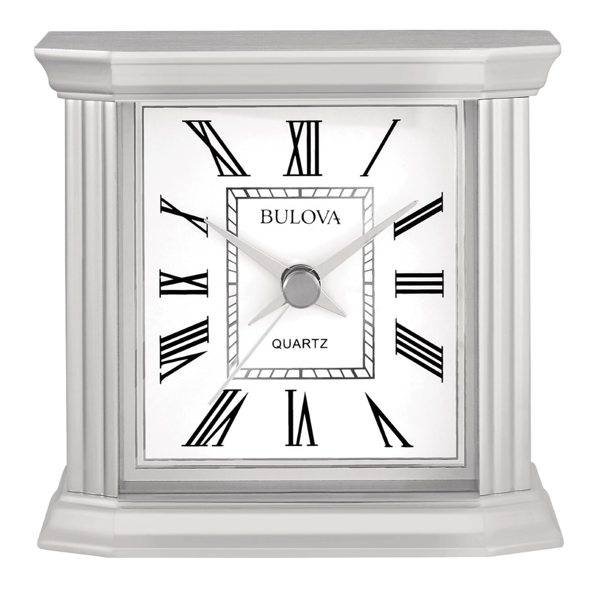 Wilton Petite Silver Metal Table Clock with Quartz Movement
