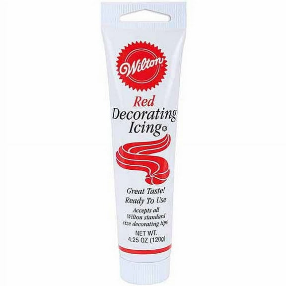 Wilton Ready-To-Use Unflavored Red Decorating Icing, 4.25 oz Tube